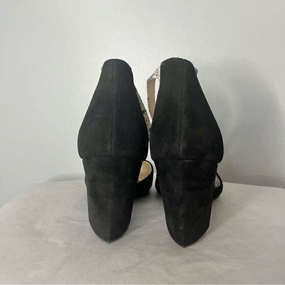 Cole Haan Lara Ankle Strap Snake Black Suede Wedges, 9.5 NWOB - Picture 5 of 10